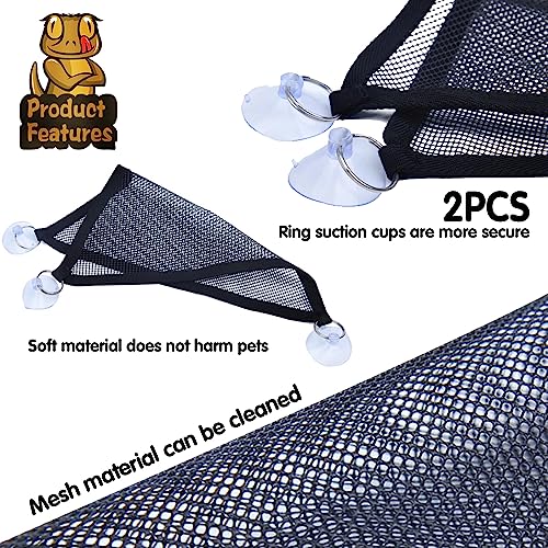 2PCS Bearded Dragon Hammock Reptile Hammock for Bearded Dragon Tank Accessories,Breathable Mesh Reptile Bed and Rest for Geckos Lizards,Snakes,Chameleon,Fish - size: 19*13*13inch