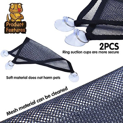 2PCS Bearded Dragon Hammock Reptile Hammock for Bearded Dragon Tank Accessories,Breathable Mesh Reptile Bed and Rest for Geckos Lizards,Snakes,Chameleon,Fish - size: 19*13*13inch