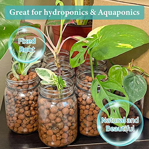 15LB Leca Clay Pebbles for Plants 4mm-16mm Clay Balls for Hydroponic | Drainage, Reusable, Aeration, Moisture Retention, Lightweight, Natural Leca for Orchids, Succulents, Terrariums, Aquaponics - size: 15LB