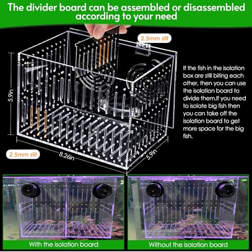 Magnet Acclimation Box for Saltwater Fish Quarantine Aquarium Isolation Box for Aquarium Fish Anemone Reef Coral - size: 8.26 Inch*5.9 inch*5.9 Inch