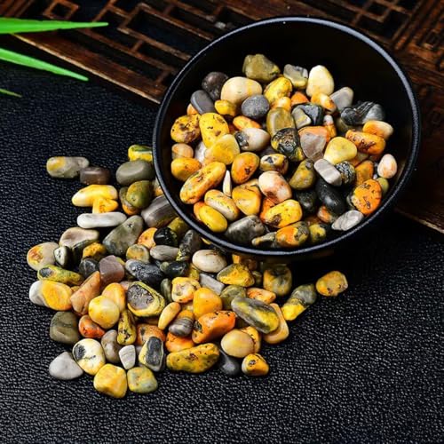 Erliway 7-9mm Bumblebee Jasper Healing Crystal Chips for Crafts, 100g | Natural Crushed Crystal Stones Tumbled Chips for Vase Filler Aquarium Gravel, Meditation Chakra Balancing, Candle DIY Making - color: Bumblebee Jasper