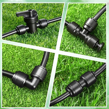 30 Pack 1/4" Irrigation Fittings Kit, 1/4" Quick Connect Fittings | Push to Connect Fittings,Locked Anti-Drip,1/4 Inch Irrigation Tubing Fittings,for Garden 1/4 Drip Irrigation System - size: 28 Pack 1/4" Quick Connect Fittings Kit