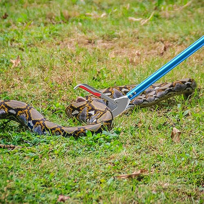 G2 60-inch Professional All-Aluminum Alloy Snake Tong Reptile Grabber Rattle Snake Catcher Wide Jaw Handling Tool with a Protective Structures for Snakes - size: 60in with pad