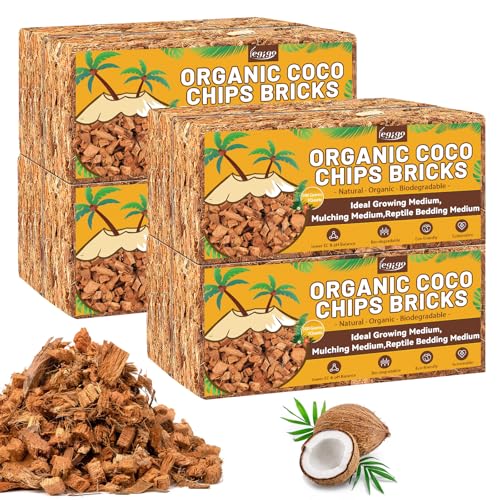 8 Pack Coco Chips for Plants- 8.8lb Organic Coconut Husk Potting Mix | Coconut Mulch Coco Husk Chips for Garden, Potted Plants, Orchid Repotting Soil Mix, High Expansion & Moisture Retention - size: 8 Pack