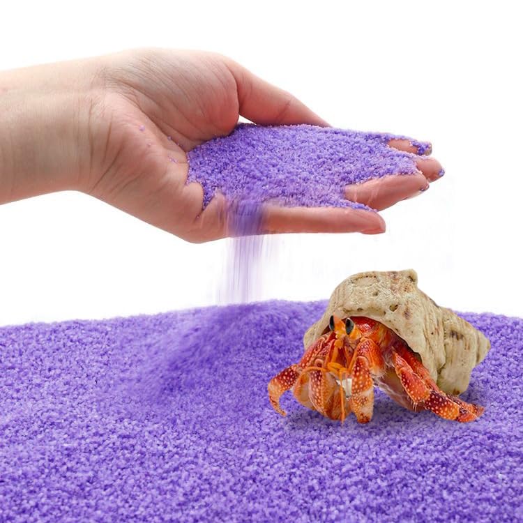 Purple Substrate Sand, Reptiles, Aquarium Decorations, Aquarium Sand, Terrarium Bedding, Fish, Amphibians Shallow-Water Creature Supplies (200, g)