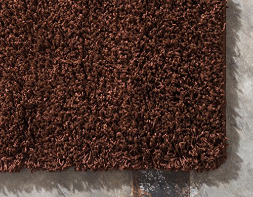 Unique Loom Solid Shag Collection Area Rug (2' 6" x 13' 1" Runner, Chocolate Brown) - color: Chocolate Brown, size: 2'6" x 13'1" (Runner)