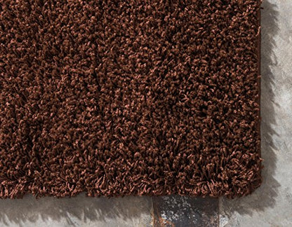 Unique Loom Solid Shag Collection Area Rug (2' 2" x 6' 5" Runner, Chocolate Brown) - color: Chocolate Brown, size: 2'2" x 6'5" (Rectangular)