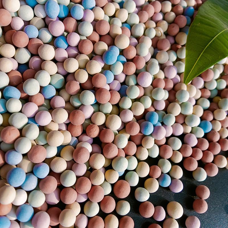 2 lb Clay Pebbles Clay Balls for Plants 6mm-8mm Mini Hydroponics Ceramic Ball Horticultural Grade Succulent Soil,for Plant Pots Vase Fillers Hydroponic Growing,Colourful - color: Colourful