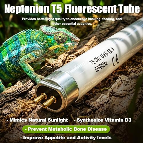 T5 HO UVB 10.0 Reptile Replacement Tube, 8W 12 in Linear Fluorescent Lamp, for Tropical Reptiles - color: 10.0 Desert, size: 8W-12 Inch