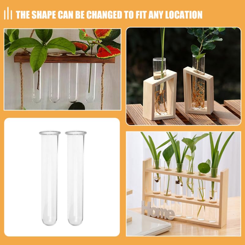 4-Pack Glass Test Tube Vases for Plant Propagation Hydroponic Planter Tubes Indoor Flower Display Terrarium Plant Holders 4.33In