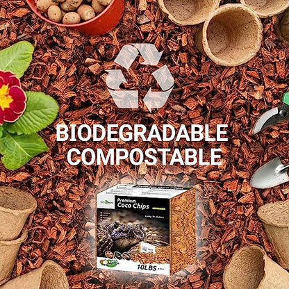 REPTI ZOO 72 Quart Reptiles Coconut Chip Substrate, Coco Husk Reptiles Bedding for Ball Python, Snakes, Geckos, Lizards, Tortoises, Frogs | Terrarium Tanks Substrate - style: Coconut Chip Substrate