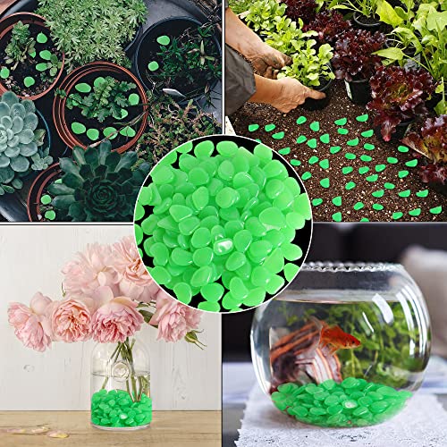 150 PCS Green Glow Rocks Luminous Stones DIY Pebbles Aquarium Garden | OSOPOLA Green Glow Rocks Luminous Stones DIY Pebbles For Aquarium Garden Path Patio FD05GR150 - color: Green/150 pcs, size: 2.5x2x0.5cm