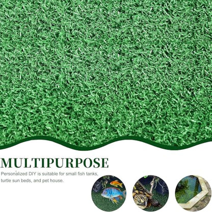 Turtle Basking Platform, Turtle Aquarium Basking Artificial Grass Turf Basking Platform Accessories Grass Lawn, Pet Turf Artificial Fake Grass Mat