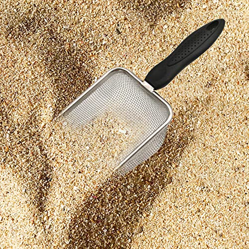 Reptile Sand Scooper,Stainless Steel Fine Mesh Reptile Substrate Scoop Terrarium Substrate Litter Cleaner Reptile Sand Shovel for Sand Bedding