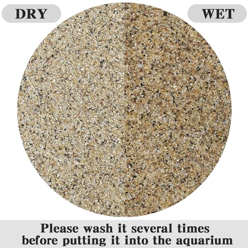 FANTIAN 5 lbs Aquarium Sand, 0.6-1.2 mm Aquarium Substrate for Freshwater Fish Tank. Decorative River Rocks Gravel for Fish Tank, Plants Potted, Fire Pits, Candle, Vase and Crafts | Aquarium Substrate Gravel, Coarse Sand for Fish Tank Shrimp Turtle, Terra