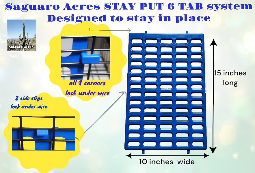 Saguaro Acres Rabbit and Small Animal Cage Resting Mat for Wire Floored Cages 2 Pack (Blue) - color: Blue