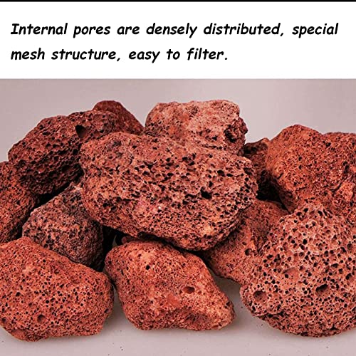 Tfwadmx Aquarium Red Lava Rock 10 Pcs Fish Tank Volcanic Pumice Stones for Betta Fish Shrimp (1.96''-3.14'') - color: Red, size: L:2''-3.2''