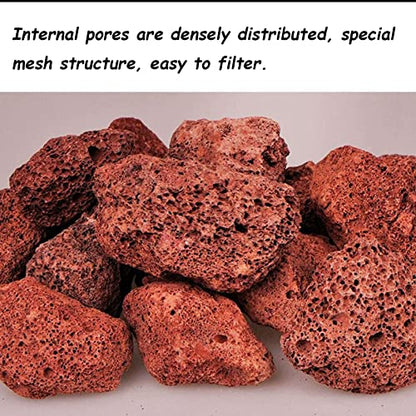 Tfwadmx Aquarium Red Lava Rock 10 Pcs Fish Tank Volcanic Pumice Stones for Betta Fish Shrimp (1.96''-3.14'') - color: Red, size: L:2''-3.2''