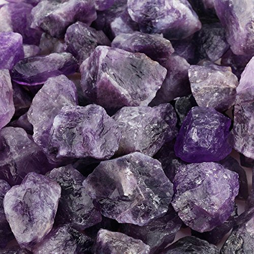 SUNYIK 1LB Natural Raw Amethyst Stones Rock for Tumbling Cabbing | Irregular Healing Crystal Rock Stones for Aquarium, Terrarium Fish Tank, Fountain Rocks, Jewelry Making, Rock Collections - color: Amethyst(1"-2.5")
