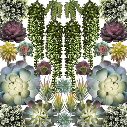 caqpo Premium Fake Succulents: Artificial Succulent Plants Decor - 30 Pack - size: 30Pack