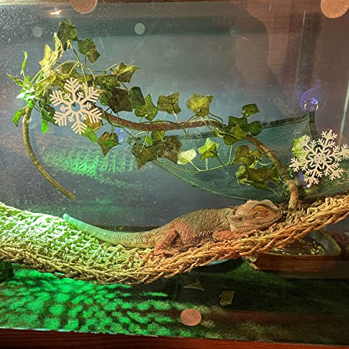 kathson Bearded Dragon Terrarium Skull Decoration, Reptile Tank Habitat Resin Human Skulls Hide Cave Hanging Vines Plants Accessories for Lizards Tortoise Chameleon Spider Reptiles Amphibians(4 PCS)