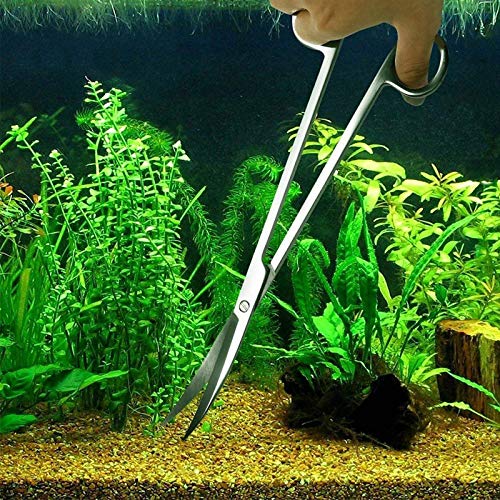 Aquarium Aquascaping Tool, Long Tweezers Scissors Spatula, 4 in 1 Stainless Steel Aquatic Plants Set for Fish Starter Kits, Aquariums Tank and Terrarium - color: Sliver