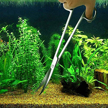 Aquarium Aquascaping Tool, Long Tweezers Scissors Spatula, 4 in 1 Stainless Steel Aquatic Plants Set for Fish Starter Kits, Aquariums Tank and Terrarium - color: Sliver