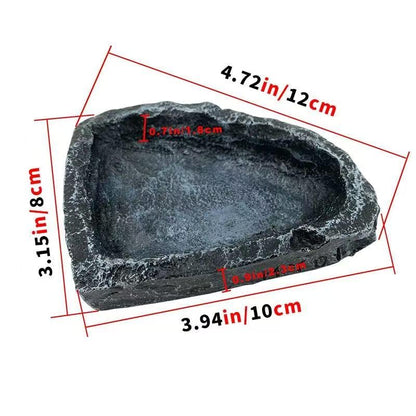 Reptile Water Dish Food Bowl Bearded Dragon Bowls, 2 Pack Reptile Food Bowl for Hermit Crab Bearded Dragon Lizard Gecko Frog Tortoise (Black, S) - color: black
