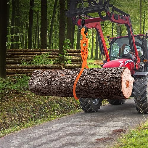 VEVOR Log Skidding Tongs, 18 inch 2 Claw Log Lifting Tongs, Heavy Duty Rotating Steel Lumber Skidding Tongs, 772 lbs/350 kg Loading Capacity, Log Lifting, Handling, Dragging & Carrying Tool - style: 18in-Swivel