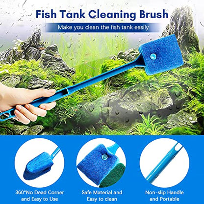 Haofy 5 in 1 Aquarium Fish Tool Cleaning Tools Kit Aquarium Gravel Cleaner Siphon Fish Tool Cleaner Water Changer for Terrarium Aquarium Scissors