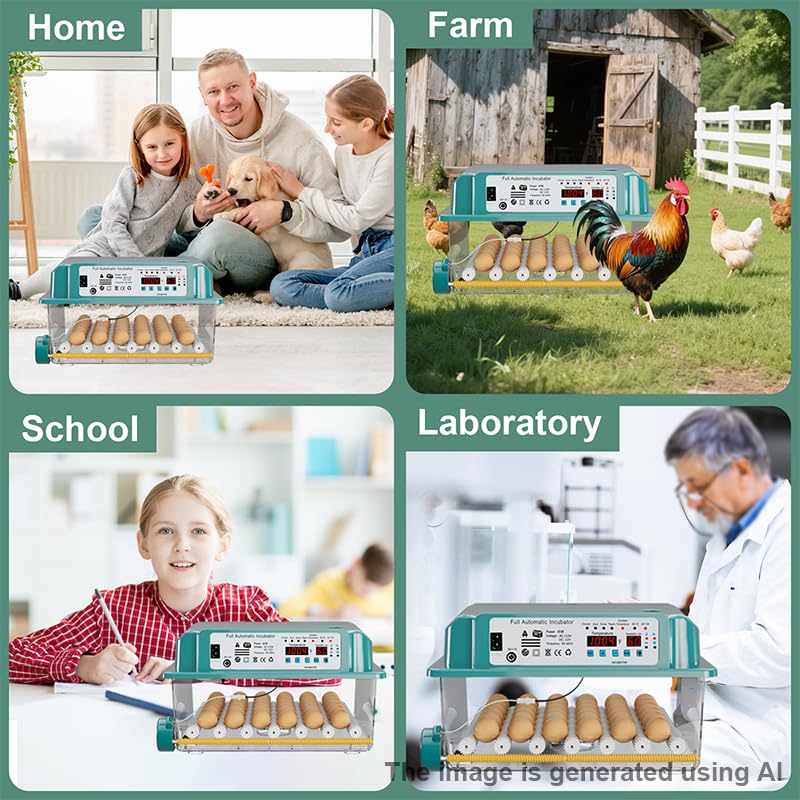 36 Eggs Incubators for Hatching Eggs,Egg Incubator with 4 Automatic Incubate Mode,Chicken Incubator with Automatic Egg Turning Humidity Display,Quail Egg Incubator with Egg Candle - size: 36 Egg