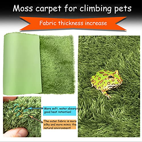 kathson 2 PCS Reptile Carpet Mat Terrarium Bedding Substrate Liner Mat Imitation Rainforest Crawler Mats for Snakes Bearded Dragon Gecko Chameleon Turtles Iguana（23.62 X 15.74 in） - color: 2PCS（XL）：23.62 X 15.74 in