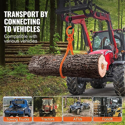 VEVOR Log Skidding Tongs, 18 inch 2 Claw Log Lifting Tongs, Heavy Duty Steel Lumber Skidding Tongs, 772 lbs/350 kg Loading Capacity, Log Lifting, Handling, Dragging & Carrying Tool - style: 18in-O-Ring