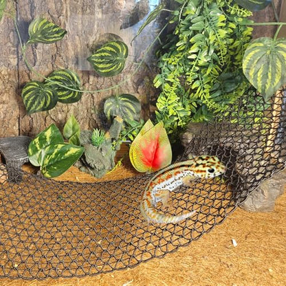 Hamiledyi Bearded Dragon Hammock 35 x 8 Inch Lizard Climbing Net Collapsible Reptile Climbing Mesh Bridge Tank Accessories for Gecko Snake Hermit Crab Chameleon (1 Pcs) - color: Black