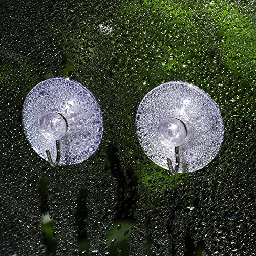 Mudder 80 Pcs Clear Suction Cups Metal Hooks for Window Glass Wall,45 mm | Window Hanging Towel Holder for Bathroom Kitchen, 45 mm Holds 3 lbs, Grips Glass Tile Mirror, Removable No Damage Install - size: 45 mm