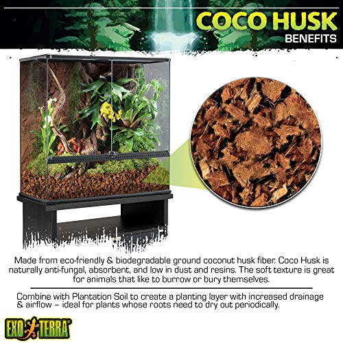 Exo Terra Coco Husk Brick, 8 QT (8.8 L) – Natural Coconut Fiber Terrarium Substrate for Reptiles, Amphibians & Tropical Enclosures - size: 8-Quart