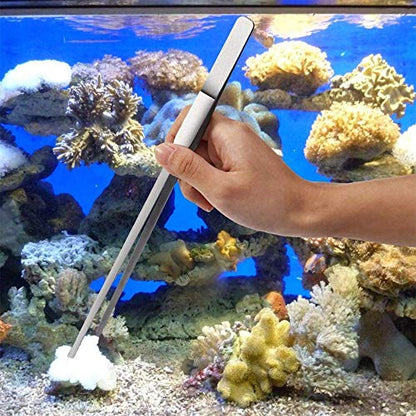 Aquarium Aquascaping Tool, Long Tweezers Scissors Spatula, 4 in 1 Stainless Steel Aquatic Plants Set for Fish Starter Kits, Aquariums Tank and Terrarium - color: Sliver