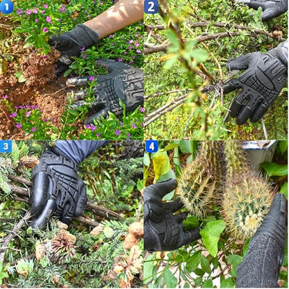 Garden Gloves with Claws Wild Field Work Gardening Yard Gloves Safe Glove for Planting, Digging, Collecting, Black