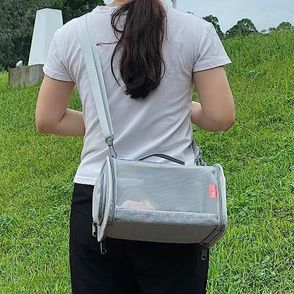 Guinea Pig Carrier Travel Small Animal Carrier Bag Lizard Bird Rabbit Carrier Cage Squirrel Breathable Bag Portable Travel Hamster Small Pet Hangbag (Small, Gray) - color: gray, size: Small