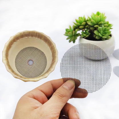 20Pack 4 Inch Plant Pot Hole Mesh Pads Drainage Hole Cover Prevent Soil Loss Bonsai Grid Mat for Terrariums Pots Planters Indoor Outdoor Use