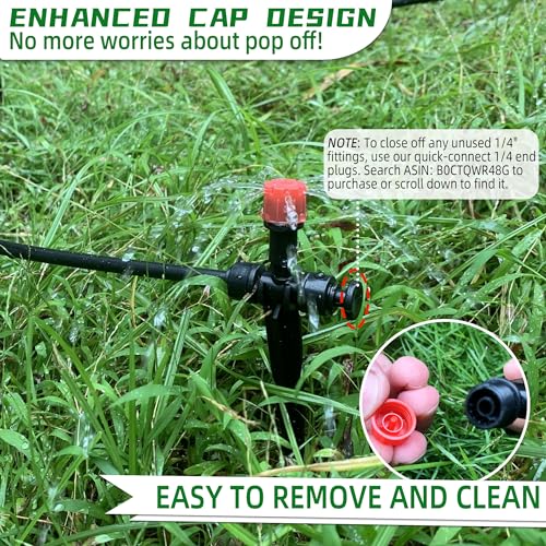 10PCS Push-to-Connect Drip Irrigation Emitters for 1/4 inch Irrigation Tubing, Two-Way Connection Adjustable Drip Emitter Sprayer with Stake, Irrigation Dripper Sprinklers for Drip Irrigation System - size: 10PCS Two-Way Drip Irrigation Emitters Sprayer