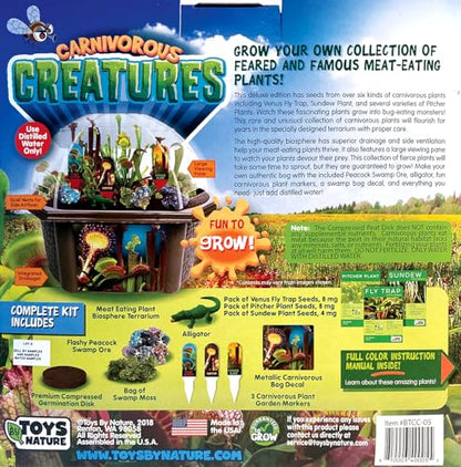 Toys by Nature Biosphere Carnivorous Creatures Terrarium Starter Kit with Complete Supplies to Grow Meat-Eating Plants! Ideal for Indoor Home Plant and Creative Displays - style: Carnivorous Creatures