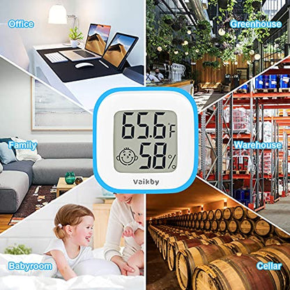 Vaikby Indoor Thermometer 2Pack, Humidity Gauge Meter Digital Hygrometer Room Thermometer for Home, Hight Accurate Temperature and Humidity Monitor, Large LCD Display Fahrenheit or Celsius - size: ℉/℃