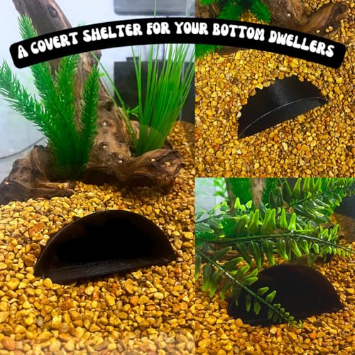 REEFSHAPE Aquarium or Terrarium Pocket Cave | Minimalist Shelter Cave for Fish, Shrimp, Reptiles, Amphibians, & More! | Made in USA (Pocket Cave, Black) - style: Pocket Cave, Black