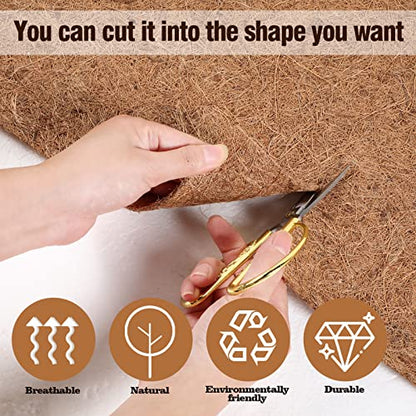 Sawysine 2 Rolls 24 x 160 Inch Coir Liner Roll Coconut Fiber Mat Natural Coconut Coir Liner Sheets Plant Potting Mat for Garden Planters Flower Window Box Basket Animal Pet Pad Reptile Carpet - size: 24 x 160 inch