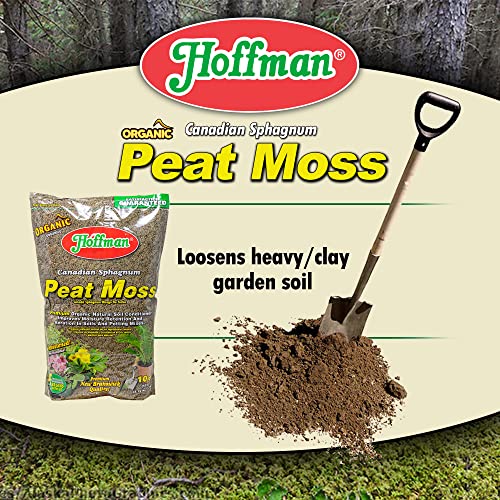 Hoffman Canadian Sphagnum Peat Moss Soil Conditioner to Improve Moisture Retention and Aeration, 10qt Bag - size: 1, style: Peat Moss
