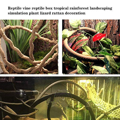 Hamiledyi Bearded Dragon Tank Accessories Lizard Large Hammock Jungle Climber Vines Flexible Leaves Bendable Vine Artificial Branch Habitat Reptile Decor for Chameleon, Lizards,Gecko,Snakes