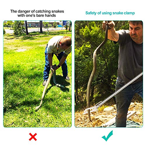 60“ Professional Snake Tongs - Extra Long Snake Catcher Tongs Grabber | Wide Jaw Handling Tool for Outdoor, Garden, and Emergency Use - size: 60 Inch