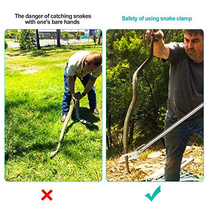 60“ Professional Snake Tongs - Extra Long Snake Catcher Tongs Grabber | Wide Jaw Handling Tool for Outdoor, Garden, and Emergency Use - size: 60 Inch