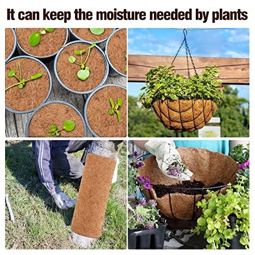 Sawysine 2 Rolls 24 x 160 Inch Coir Liner Roll Coconut Fiber Mat Natural Coconut Coir Liner Sheets Plant Potting Mat for Garden Planters Flower Window Box Basket Animal Pet Pad Reptile Carpet - size: 24 x 160 inch